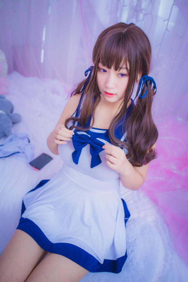 [COS福利] 巨乳貓九醬Sakura - 連衣水手服
