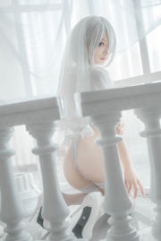 [Net Red COS] Anime Blogger Stupid Momo - 2B-Vestido de novia blanco