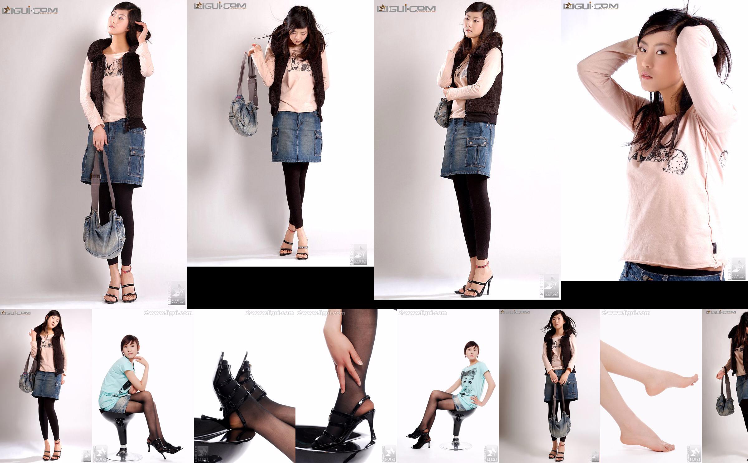 Model Zhang Di "Memainkan Rok Pendek Denim dengan Elegan" [Ligui LiGui] Foto kaki dan kaki giok yang indah No.cd4321 Halaman 7