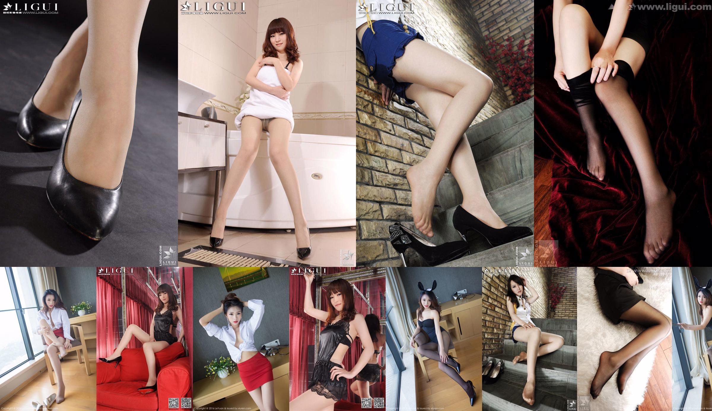 Model Tina "Lace Dudou + Meat Stockings Feet" Complete Works [丽柜贵足LiGui] Beautiful legs and jade feet photo pictures No.a28a76 Page 1