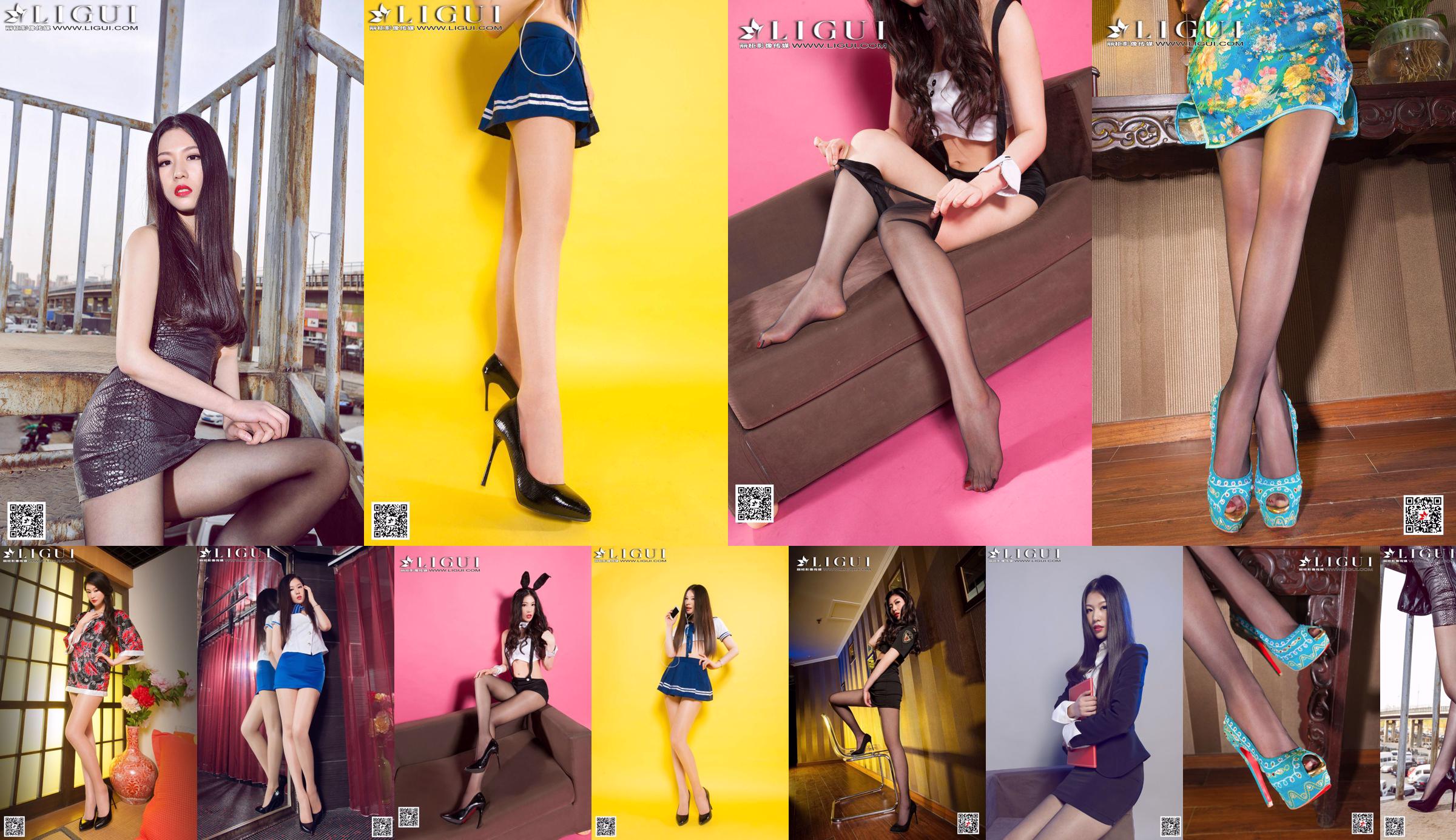 [丽 柜 Ligui] Người mẫu Jiayi "Cô gái mặc quần da lụa đen" No.187d76 Trang 1