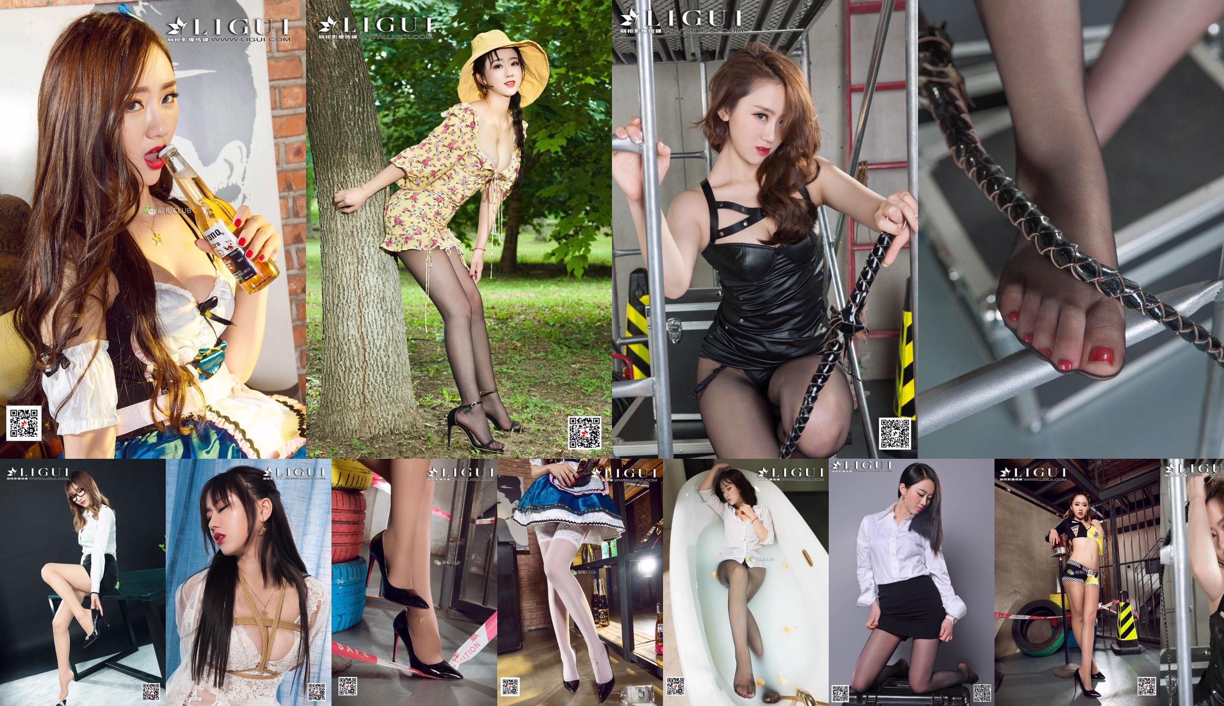 Model Ranran "Professional Wear Black Silky High Heels" Karya Lengkap [丽 柜 LiGui] Foto kaki indah dan kaki giok No.6f4cd0 Halaman 1